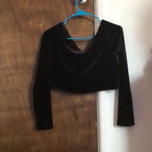 Black velvet crop top